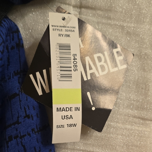 R&M Richards Blue and Black Midi Dress with Ruffled Peter Pan Collar - Picture 8 of 15